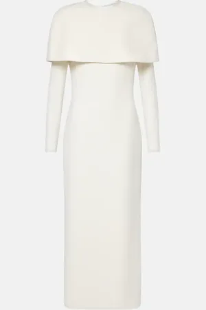 Safiyaa Bridal Gullu caped crÃªpe midi dress