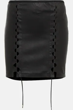 DION LEE Hinge-seam leather miniskirt
