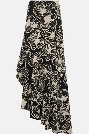 Max Mara Asymmetric printed maxi skirt