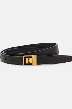 Saint Laurent La 66 slim leather belt