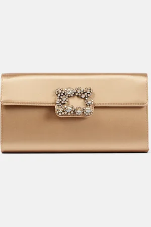Roger Vivier Efflorescence embellished satin clutch