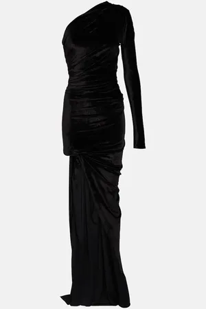 Balenciaga Asymmetric one-shoulder velvet gown