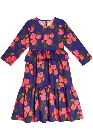 Mini Rodini Roses ruffled cotton dress