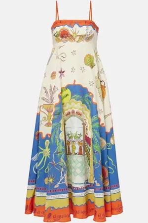 ALÉMAIS Surrealist linen maxi dress