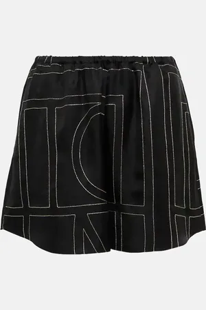 Totême Logo silk shorts