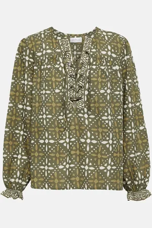Velvet Audette printed cotton top