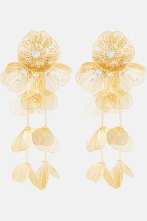 Self-Portrait Embellished -plated clip-on earrings