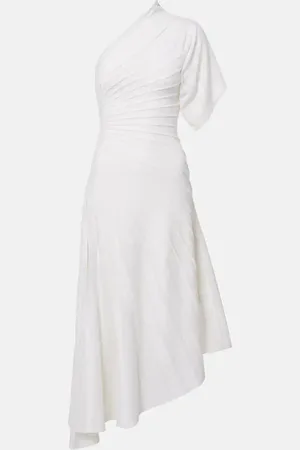Alaïa Asym Ray virgin wool midi dress