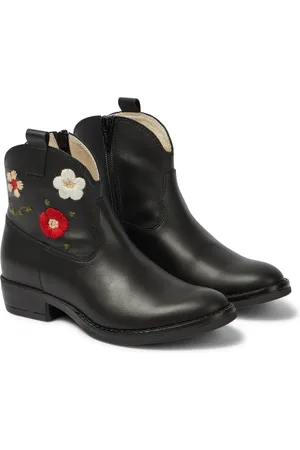 Il gufo Embroidered leather ankle boots
