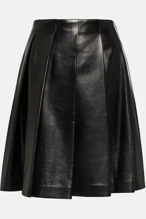 Brunello Cucinelli Pleated leather miniskirt