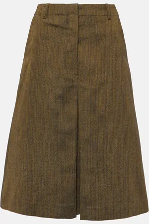 DRIES VAN NOTEN Cotton and silk-blend midi skirt