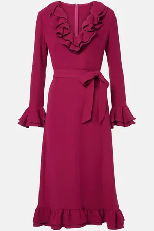 VALENTINO Cady Couture ruffled midi dress