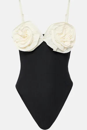 SAME Floral-appliquÃ© high-rise swimsuit