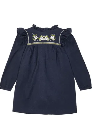 BONPOINT Tilia embroidered wool and cotton dress