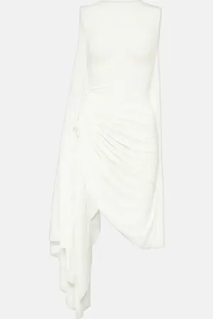 Alaïa Asymmetric draped jersey minidress
