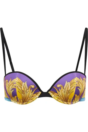VERSACE Printed balconette bikini top