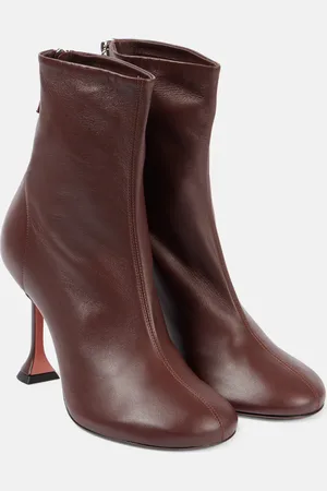 Amina Muaddi Iris 95 leather ankle boots
