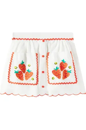 Stella McCartney Embroidered linen and cotton skirt