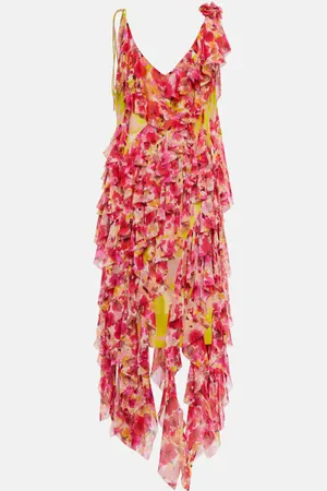 DRIES VAN NOTEN Silk-blend floral midi dress