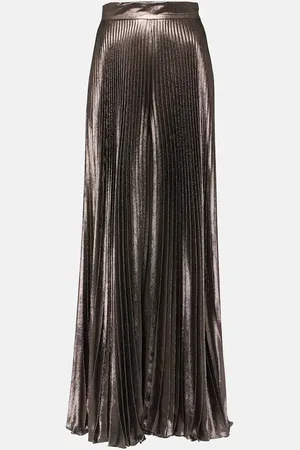 Max Mara Elegante Panteon silk-blend lamÃ© wide-leg pants
