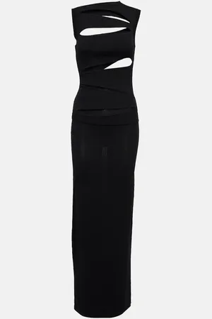 CHRISTOPHER ESBER Cutout ribbed-knit paneled midi dress