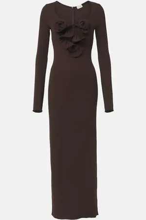 MAGDA BUTRYM Floral-appliquÃ© jersey maxi dress