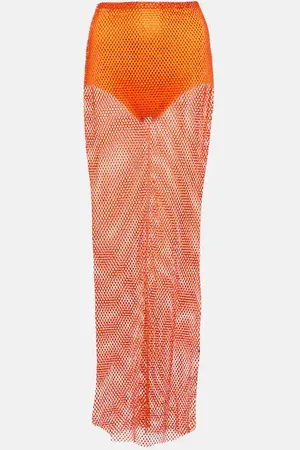 GIUSEPPE DI MORABITO Crystal-embellished mesh maxi skirt
