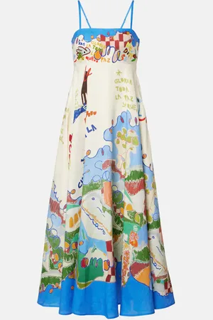 ALÉMAIS X Nadia Hernandez printed linen maxi dress