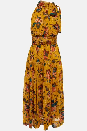 ULLA JOHNSON Maya floral silk chiffon midi dress