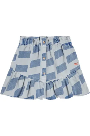 Bobo Choses Checked denim skirt