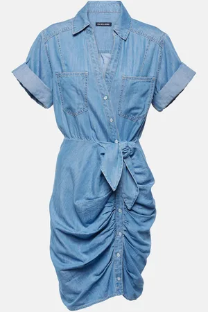 VERONICA BEARD Hensley gathered denim shirt dress