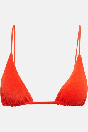 Jade Swim Via triangle terry bikini top