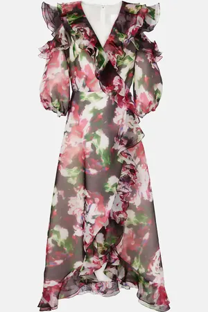 Costarellos Aria ruffled silk organza maxi dress