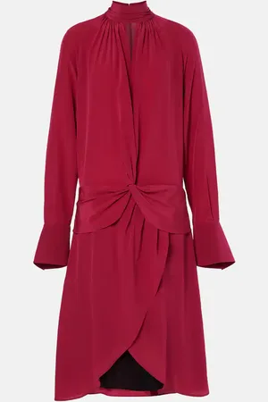 Nina Ricci Gathered silk crÃªpe midi dress