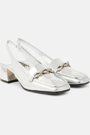 Jimmy Choo Diamond Tilda metallic leather slingback pumps