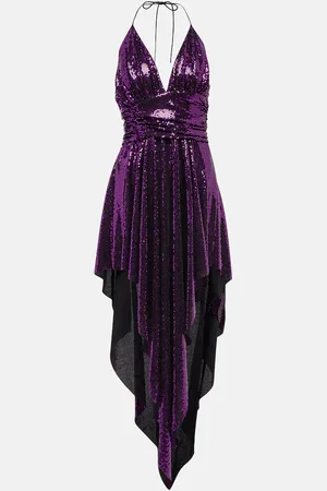 ALEXANDRE VAUTHIER Embellished asymmetrical midi dress