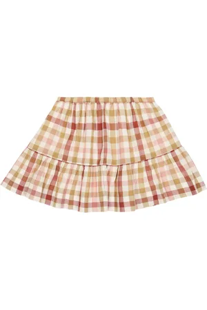 BONPOINT Paloma gingham cotton skirt