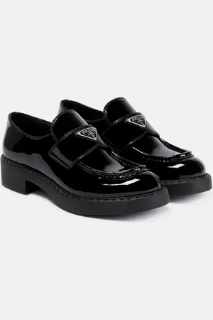 Prada Logo patent leather loafers