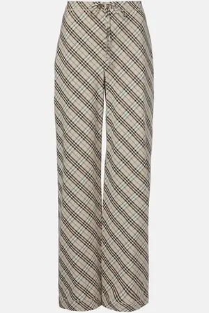 Burberry Check cotton wide-leg pants