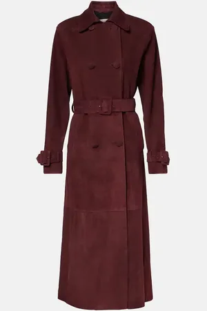 Nour Hammour Tate suede trench coat