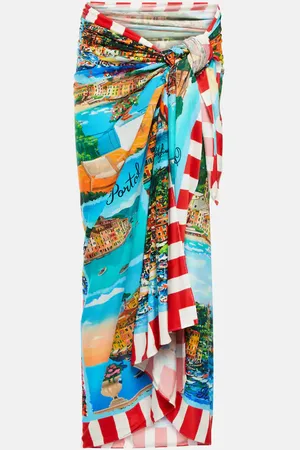 Dolce & Gabbana Portofino printed silk beach cover-up