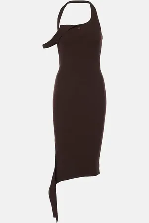 Courrèges Undressed ribbed-knit midi dress