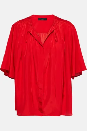 Joseph Bristow gathered silk blouse