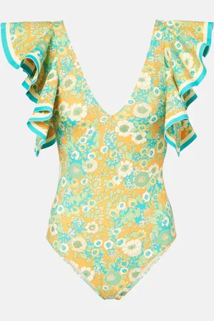 ALÉMAIS Cristina ruffled printed swimsuit