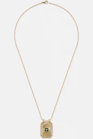 Marie Lichtenberg Clover 18kt and enamel pendant necklace with diamonds