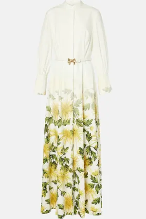 Oscar de la Renta Floral cotton-blend poplin shirt dress