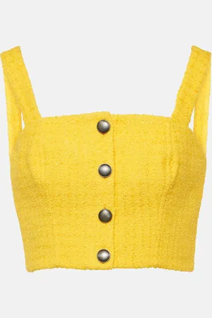 Alessandra Rich Embellished tweed crop top