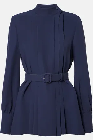 VALENTINO Cady Couture pleated belted blouse