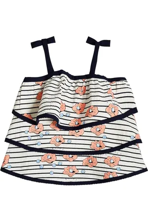 Mini Rodini Striped cotton tiered top