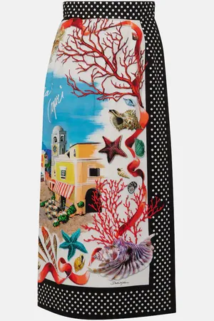 Dolce & Gabbana Capri printed cotton maxi skirt